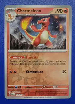 Pokemon TCG Paldean Fates: Charmeleon (008/091) - Reverse Holo Uncommon - NM - Image 1