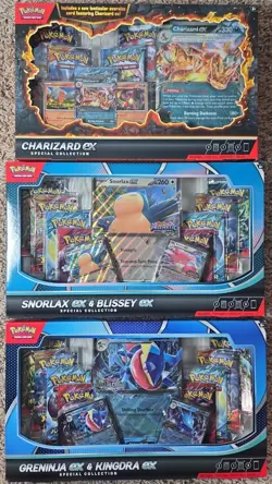Lot of 3 Pokemon - Greninja Kingdra, Snorlax Blissey & Charizard Boxes - SEALED - Image 1
