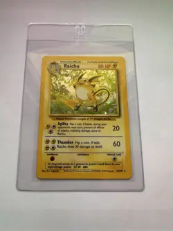 Pokemon TCG Raichu Base Set 14/102 Holo Rare Wizards Of The Coast 1999 - Image 1