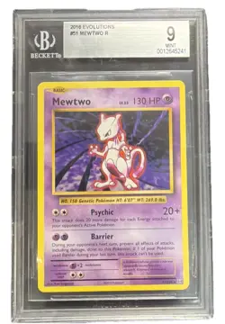 2016 POKEMON EVOLUTIONS #51 MEWTWO-HOLO EVOLUTIONS-PRERELEASE Beckett 9 - Image 1