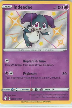 Indeedee - SV059/SV122 - Pokemon Shining Fates SWSH Shiny Rare Card - NM 1 - Image 1
