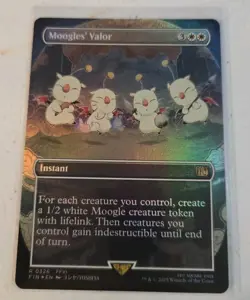 NM Borderless Foil Moogles' Valor, MTG, Final Fantasy, Magic the Gathering, 326 - Image 1