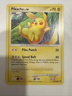 Pikachu Lv.20 70/100 Diamond & Pearl Stormfront Non-Holo Pokemon Card - LP - Image 1