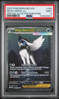 2025 POKEMON MEG EN-MEGA EVOLUTION SPECIAL ILLUSTRATION RARE MEGA ABSOL EX PSA 9 - Image 1
