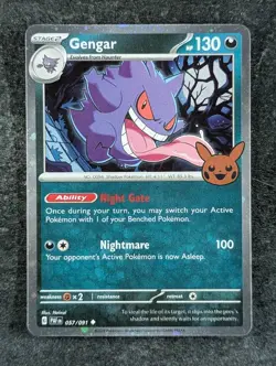 2024 Pokemon GENGAR #057/091 Paldean Fates Reverse Holo Uncommon English - Image 1