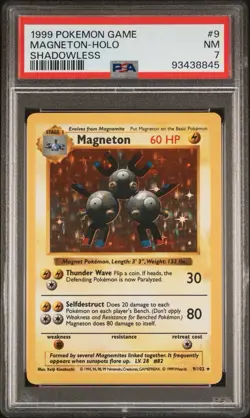 PSA 7 Magneton Holo Rare #9 1999 Pokemon Base Set Shadowless English WOTC - Image 1