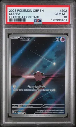 2023 POKEMON OBF EN-OBSIDIAN FLAMES ILLUSTRATION RARE #202 CLEFFA PSA 10 - Image 1