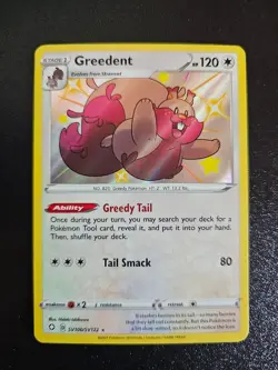 Pokemon - Greedent - SV100/SV122 - SWSH Shining Fates - Shiny Holo Rare NM - Image 1