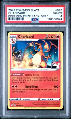 2022 Pokemon Play! Prize Pack: Series 1 Charizard PSA 4 POP 1 Lowest Grade - Image 1