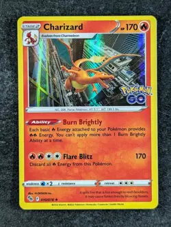 2022 Pokemon CHARIZARD #010/078 Pokemon GO Holo Rare Stamp English - Image 1