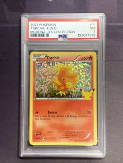 2021 Pokemon McDONALD'S Collection #11 TORCHIC HOLO PSA 7 NM - Image 1