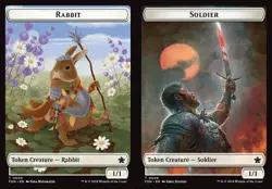 MTG Foundations TOKEN Rabbit #0005 Soldier #0006 PLAYSET 4X X4 - Image 1