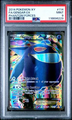 2014 POKEMON XY PHANTOM FORCES GENGAR EX FA #114 PSA 9 MINT - NEW CERT - Image 1
