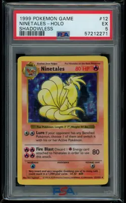 PSA 5 Ninetales Shadowless Holo 012/102 Base Set 1999 Pokemon WoTC EX Excellent - Image 1