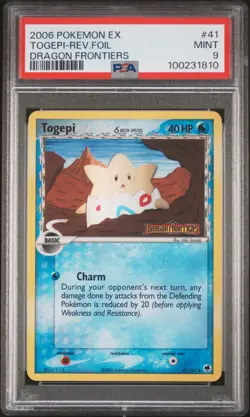 2006 POKEMON EX DRAGON FRONTIERS #41 TOGEPI-REVERSE FOIL PSA 9 - Image 1