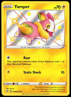 Pokemon TCG Yamper SV039/SV122 2021 Shining Fates Shiny Holo Rare - LP - Image 1