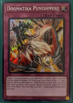 YuGiOh Dogmatika Punishment Secret Rare 1st Edition RA01-EN076 - Image 1