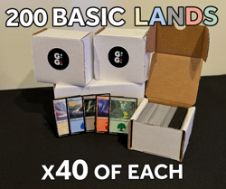 200 BASIC LANDS | Magic the Gathering Land Card Lot [40 OF EA] - MTG - Image 1