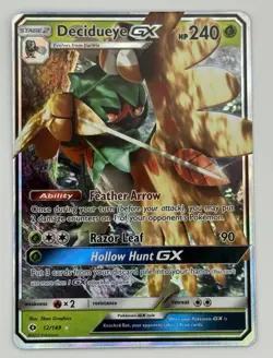 Pokemon Decidueye GX 12/149 Sun and Moon Full Art Holo Foil Ultra Rare 2017 - Image 3
