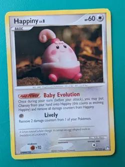 2007 Uncommon Pokemon Mysterious Treasures Happiny 52/123 MP - Image 1