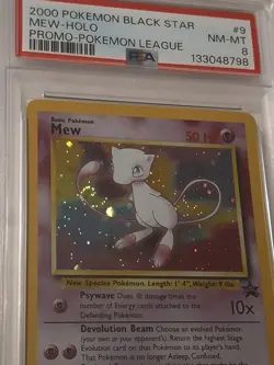 PSA 8 PROMO BLACK STAR POKEMON LEAGUE #9 MEW HOLO VINTAGE Galaxy Swirl - Image 3