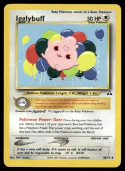 Igglybuff #40/75 Neo Discovery Pokemon (1M) - Image 1