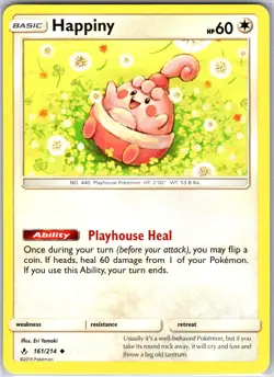 Happiny 161/214 Uncommon Regular Card SM - Unbroken Bonds Pokemon TCG LP - Image 1