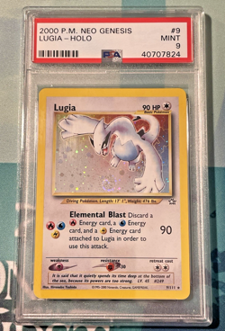2000 Pokemon Neo Genesis Lugia Holo PSA 9 MINT with SWIRL CLEAN CARD - Image 1