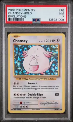 PSA 7 Chansey Holo 2016 Pokemon Xy Evolutions 70/108 Pokemon Card - Image 1