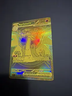 GOLD Mega Charizard X EX – 130/094 – Full Art Gold – Pokemon Card - Image 1