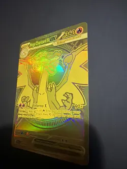 GOLD Mega Charizard X EX – 130/094 – Full Art Gold – Pokemon Card - Image 2
