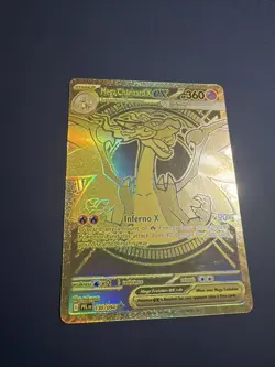 GOLD Mega Charizard X EX – 130/094 – Full Art Gold – Pokemon Card - Image 3