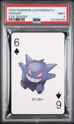 2004 POKEMON LEAFGREEN VERSION PLAYING CARDS 6 OF SPADES GENGAR PSA 9 - Image 1