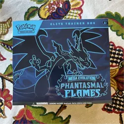 Pokemon TCG Mega Evolution Phantasmal Flames Elite Trainer Box 65 Sleeves - Image 1