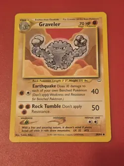 Pokemon Card - Neo Revelation 30/64 - GRAVELER (uncommon) - Image 1