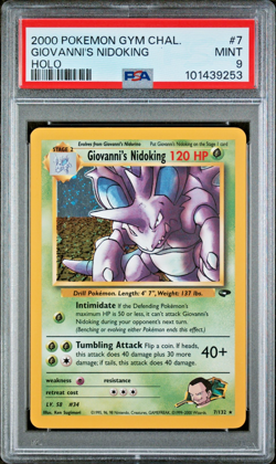 2000 POKEMON GYM CHALLENGE HOLO #7 GIOVANNI'S NIDOKING PSA 9 - Image 1