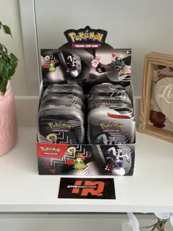 Unova Pokemon Mini Tin Display Black Bolt and White Flare Collection, 8 Tins - Image 1