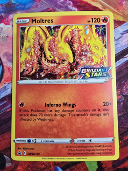Moltres SWSH185 Pokemon Sword & Shield Promo PreRelease Holo NM Brilliant Stars - Image 1