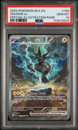 2025 POKEMON BLK EN-BLACK BOLT SPECIAL ILLUSTRATION RARE #166 ZEKROM EX PSA 10 - Image 1