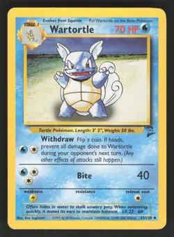 Wartortle 63/130 Pokemon TCG Base Set 2 LP - Image 1