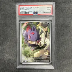 2025 POKEMON JOURNEY TOGETHER POKEMON CENTER ETB PROMO #189 N'S ZORUA PSA 9 - Image 1