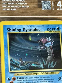 2001 Pokemon Neo Revelation Shining Gyarados Holo 65/64 New Slab TAG 4 SWIRL - Image 4