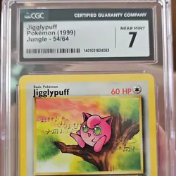 Pokemon Jigglypuff 54/64 Jungle 1st Edition CGC 7 Regular Common TCG Card - Image 1