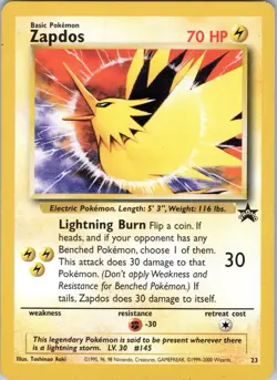 Pokemon Card Zapdos #23 WoTC Promo Black Star - Image 1