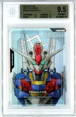 BGS GEM MINT 9.5 Gundam Card Game Resource R-009 C+ Gundam Newtype Rising 2025 - Image 1