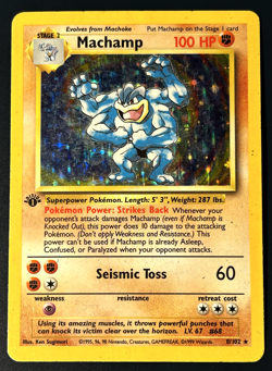 Pokemon Machamp FIRST EDITION 8/102 Base Set Holo Rare Card | 2 of 2 For Sale - Image 1