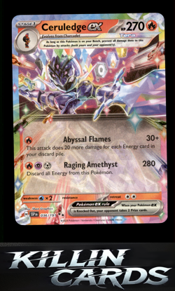 Ceruledge ex 036/191 Pokemon Double Rare SV08: Surging Sparks Card NM - Image 1