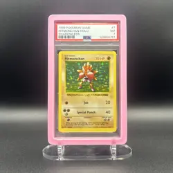 1999 Pokemon Game 7 Hitmonchan Holo Shadowless Card PSA 7 NM - Image 1