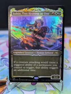 MTG Kamigawa: Neon Dynasty- Isshin, Two Heavens as One 328 Showcase Foil LP - Image 1