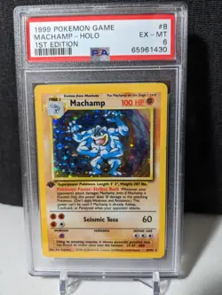Machamp #8 1999 Pokemon Base Set 1st Edition Holo Rare PSA 6 EX MT - Image 1